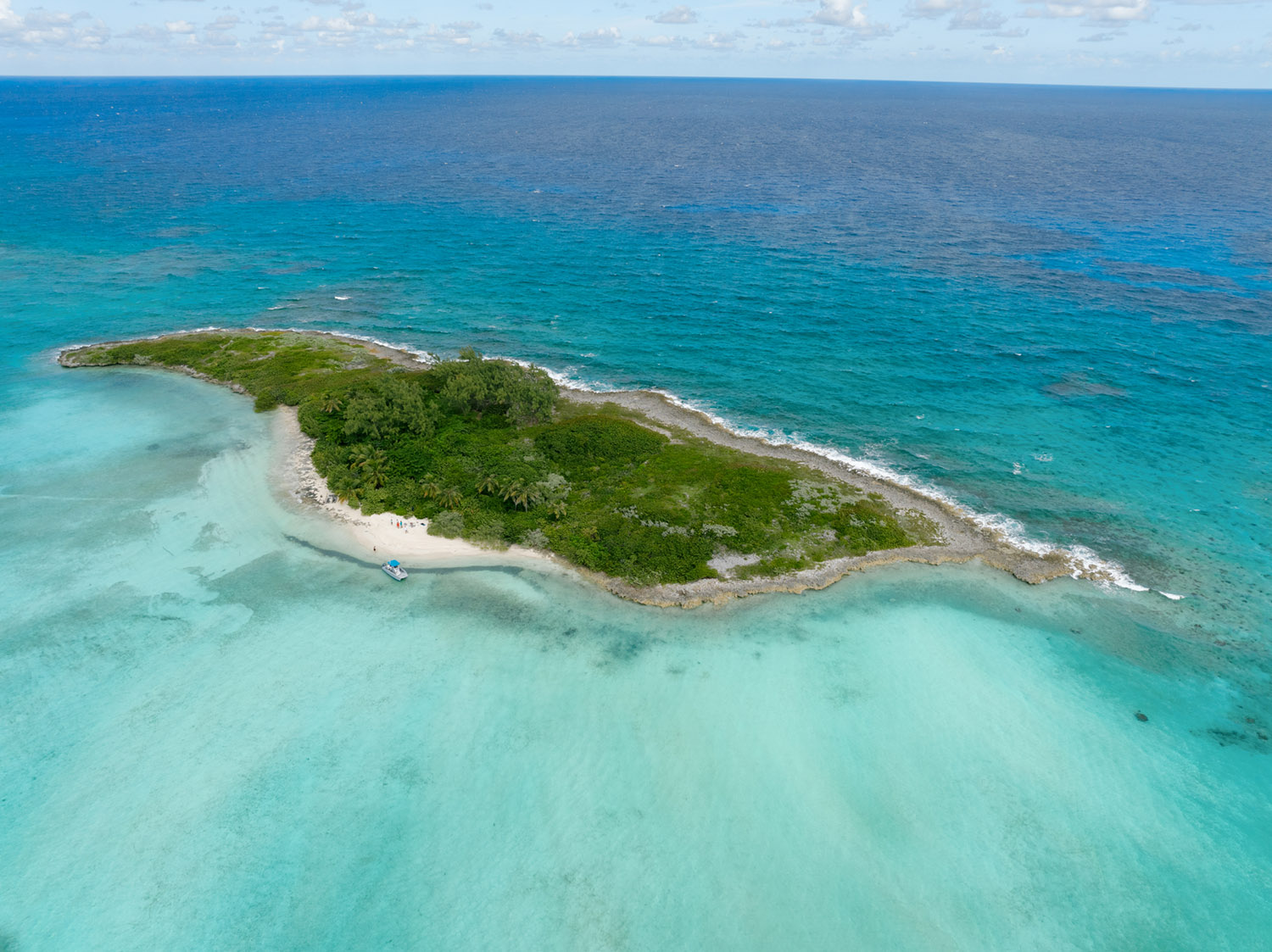 An aerial photo of Andros Island, showcasing its blue waters